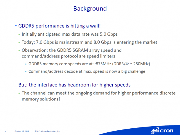 Pr&auml;sentation zu GDDR5X (Bild: Micron)