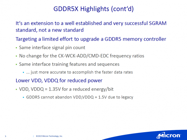 Pr&auml;sentation zu GDDR5X (Bild: Micron)