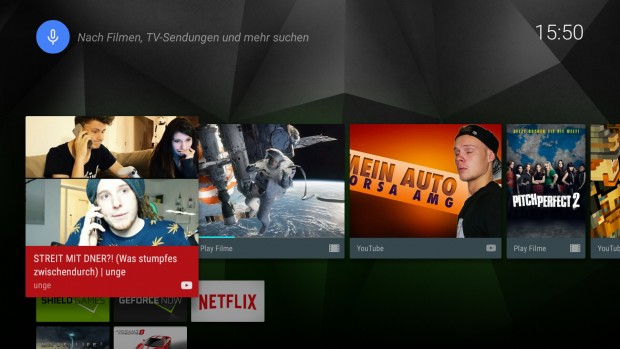 Der Empfehlungsbereich von Android TV bringt keinen Nutzen. (Bild: Golem.de)