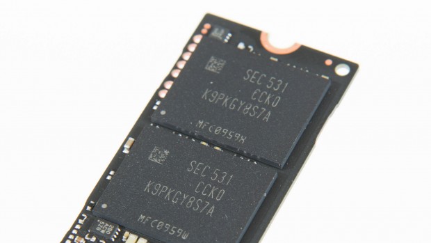 Die beiden Flash-Packages beinhalten 128-GBit-MLC-Dies. (Foto: Martin Wolf/Golem.de)