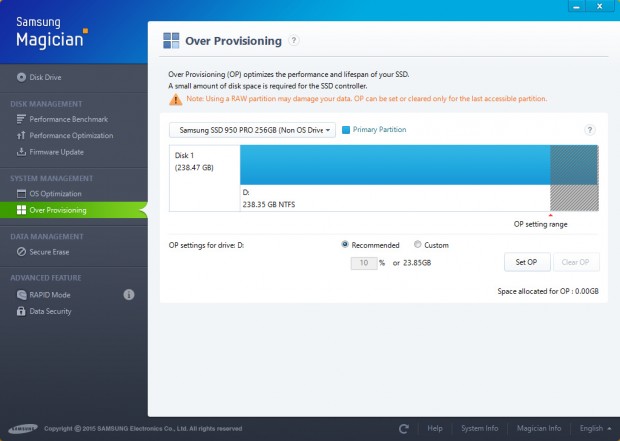 Magician f&uuml;r die 950 Pro (Screenshot: Golem.de)