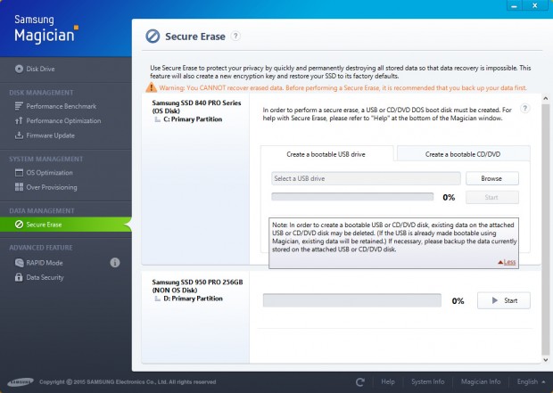 Magician f&uuml;r die 950 Pro (Screenshot: Golem.de)