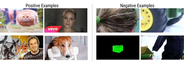 Beispiele für gute und für schlechte Vorschaubilder (Bild: Google)