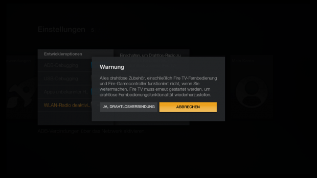 Sicherheitsabfrage vor WLAN-Abschaltung (Screenshot: Golem.de)