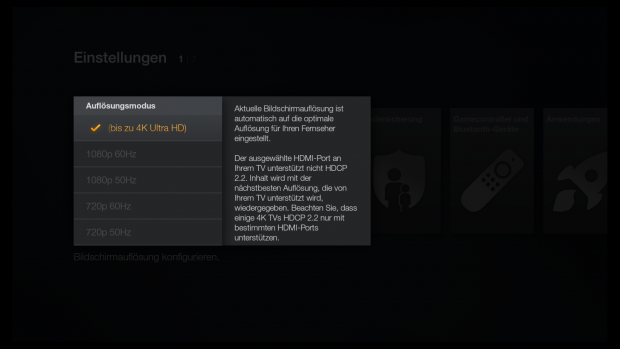 F&uuml;r die 4K-Ausgabe muss das Anzeigeger&auml;t HDCP 2.2 unterst&uuml;tzen. (Screenshot: Golem.de)