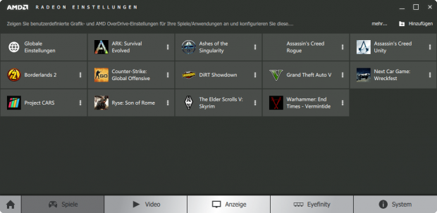 Die neuen Radeon-Settings (Screenshot: Golem.de)
