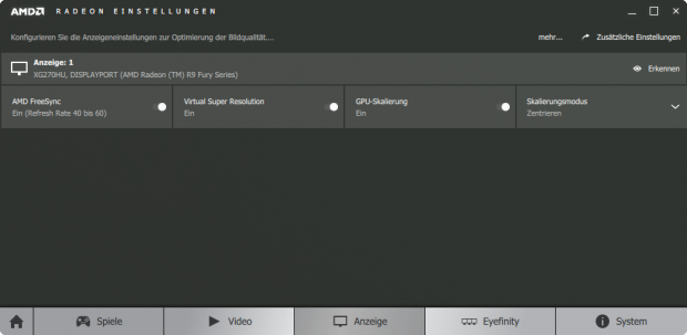 Die neuen Radeon-Settings (Screenshot: Golem.de)
