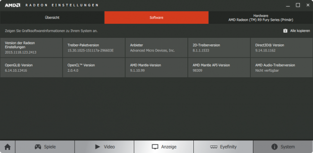 Die neuen Radeon-Settings (Screenshot: Golem.de)