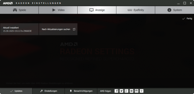 Die neuen Radeon-Settings (Screenshot: Golem.de)