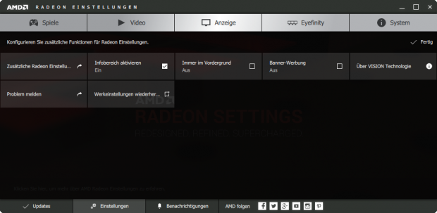 Die neuen Radeon-Settings (Screenshot: Golem.de)