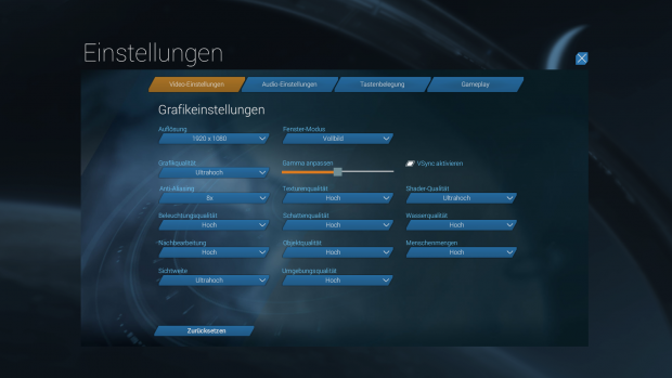 Das Grafikmen&uuml; von Anno 2205 (Screenshot: Golem.de)