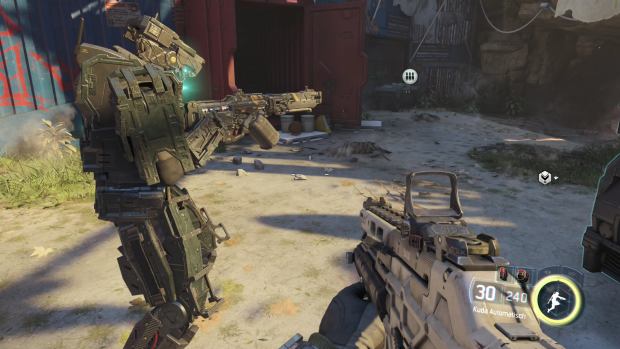 Die Roboterkrieger sind schön aufwendig gestaltet und animiert. (Screenshot: Golem.de)