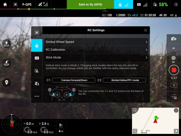 DJI-App für die Drohne Phantom III (Screenshot: Golem.de)