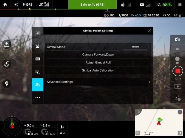 DJI-App für die Drohne Phantom III (Screenshot: Golem.de)
