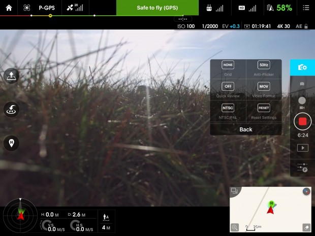 DJI-App für die Drohne Phantom III (Screenshot: Golem.de)