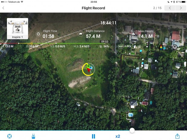 DJI-App für die Drohne Phantom III (Screenshot: Golem.de)