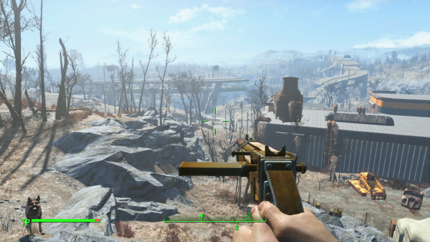 Die Fernsicht in der postnuklearen Welt ist nicht &uuml;berragend, aber gut. (Screenshot: Golem.de)