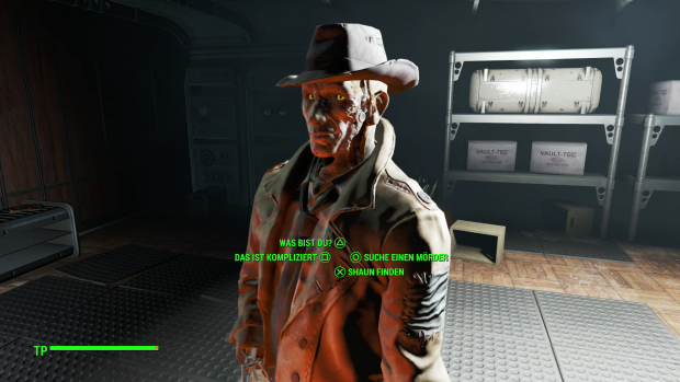Zeitweise hilft uns ein Privatermittler namens Nick Valentine. (Screenshot: Golem.de)