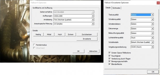 Das Grafikmen&uuml; der PC-Version (Screenshot: Golem.de)