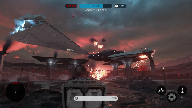 Mit einem AT-ST auf dem Schlachtfeld (Screenshot: Golem.de)