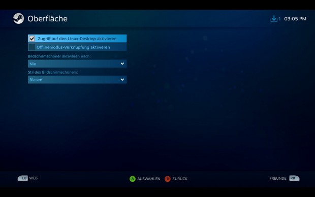 In den Einstellungen lässt sich der Zugriff auf den Linux-Desktop aktivieren ... (Screenshot: Golem.de)