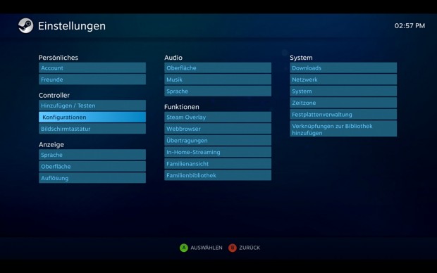 Das Einrichtungsmenü (Screenshot: Golem.de)