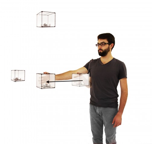 Der Nutzer kann mit den Drohnen interagieren, sie verschieben oder ... (Bild: Queen's University)