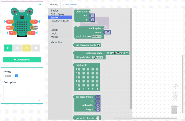 Die Blöcke werden über ein Menü ausgewählt. (Bild: Alexander Merz/Golem.de)