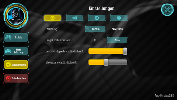 Wer mit der Steuerung Schwierigkeiten hat, kann an der Empfindlichkeit drehen. (Foto: Alexander Merz/Golem.de)