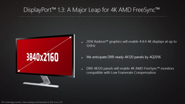 Präsentation zu DP 1.3 und Freesync (Bild: AMD)