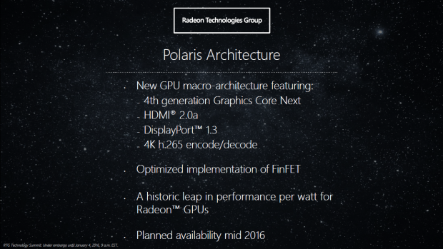 Präsentation zur Polaris-Architektur (Bild: AMD)