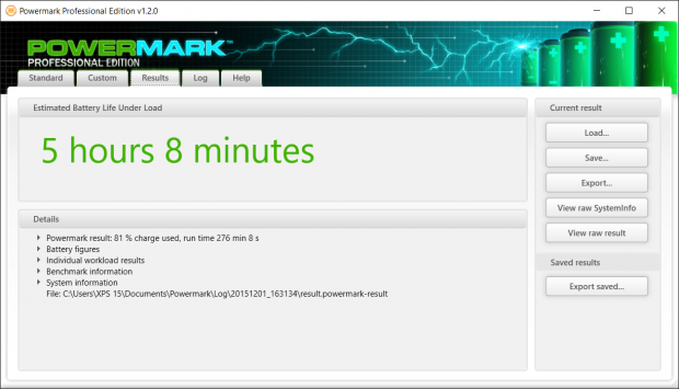 Die Akkulaufzeit im Browsertest enttäuscht. (Screenshot: Golem.de)