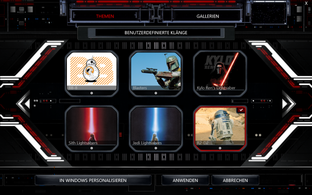 Das Command Center des HP Star Wars Notebook (Screenshot: Golem.de)