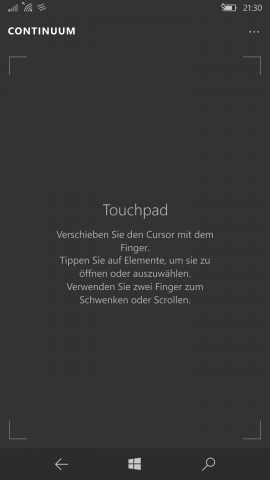 Ohne Maus und Tastatur steuern wir per Touchpad. (Screenshot: Golem.de)
