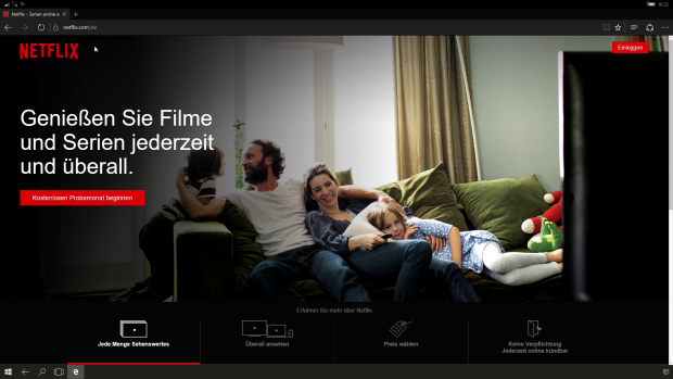 Ein Workaround für Netflix ist die Webversion im Edge-Browser. (Screenshot: Golem.de)
