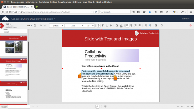 Integration von Libreoffice Online in Owncloud. (Bild: Collabora - CC0)