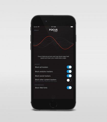 Die Focus App bietet Einstellungsmöglichkeiten für verschiedene Tracker. (Bild: Mozilla)