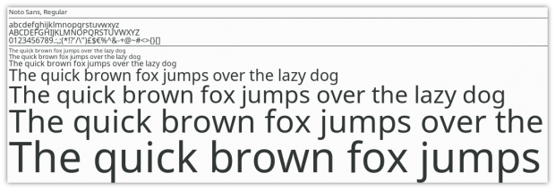 Die Standardschrift Noto (Bild: KDE - CC BY 3.0)