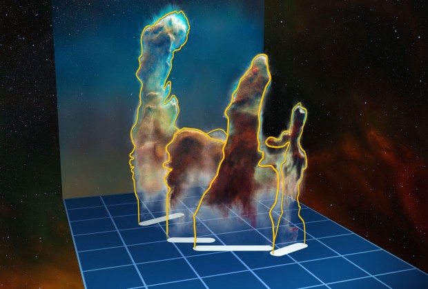 Die Europäische Südsternwarte (Eso) hat die Formation von der Erde aus beobachtet und ein 3D-Modell erstellt. (Bild: Eso)