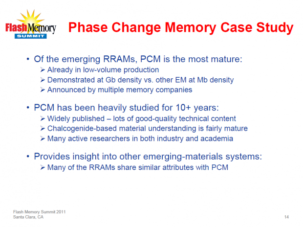 IMFT über PCM auf dem FMS 2011 (Bild: Micron)