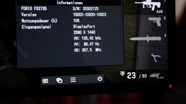Hier ein Beispiel in CS:GO, bei dem die Bildrate und Hz-Zahl in Einklang sind. (Foto: Michael Wieczorek)