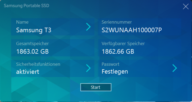 Samsung Portable SSD T3 (Screenshot: Golem.de)