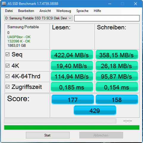 Samsung Portable SSD T3 (Screenshot: Golem.de)