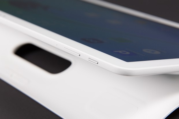 Das Galaxy View kann auch liegend verwendet werden. (Bild: Martin Wolf/Golem.de)