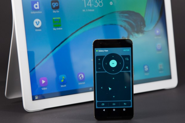 Mit Samsungs Fernbedienungs-App kann das Galaxy View aus der Ferne bedient werden. (Bild: Martin Wolf/Golem.de)