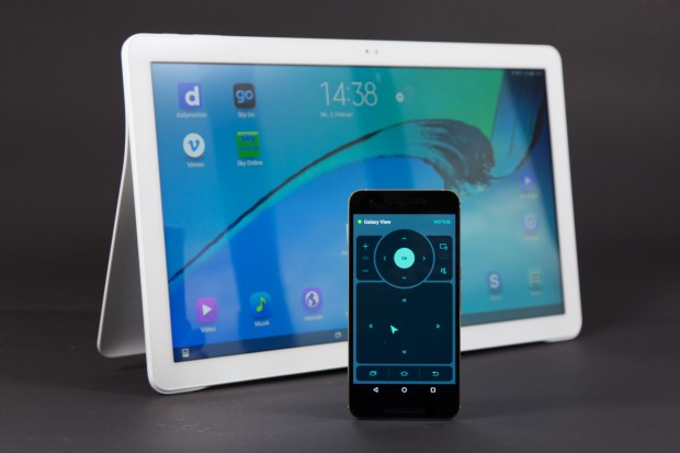 Mit Samsungs Fernbedienungs-App kann das Galaxy View aus der Ferne bedient werden. (Bild: Martin Wolf/Golem.de)