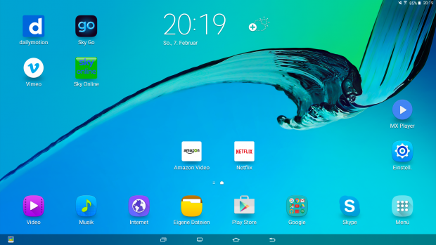 Startbildschirm des Galaxy View (Bild: Screenshot Golem.de)