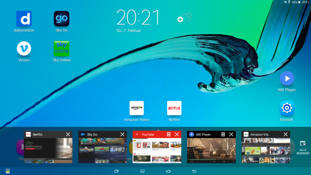 Am unteren Bildrand sind die zuletzt aufgerufenen Apps zu sehen. (Bild: Screenshot Golem.de)