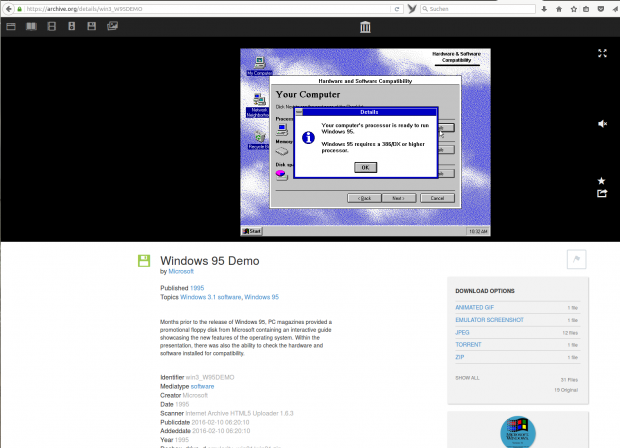 ...  ob der Rechner leistungsstark genug ist. Der Emulator ist es wohl. (Screenshot: Golem.de)