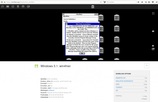 Manche Anwendungen erscheinen heute sinnlos. Mit Win4hier konnte man Unterordner für Anwendungsstarter erstellen. (Screenshot: Golem.de)